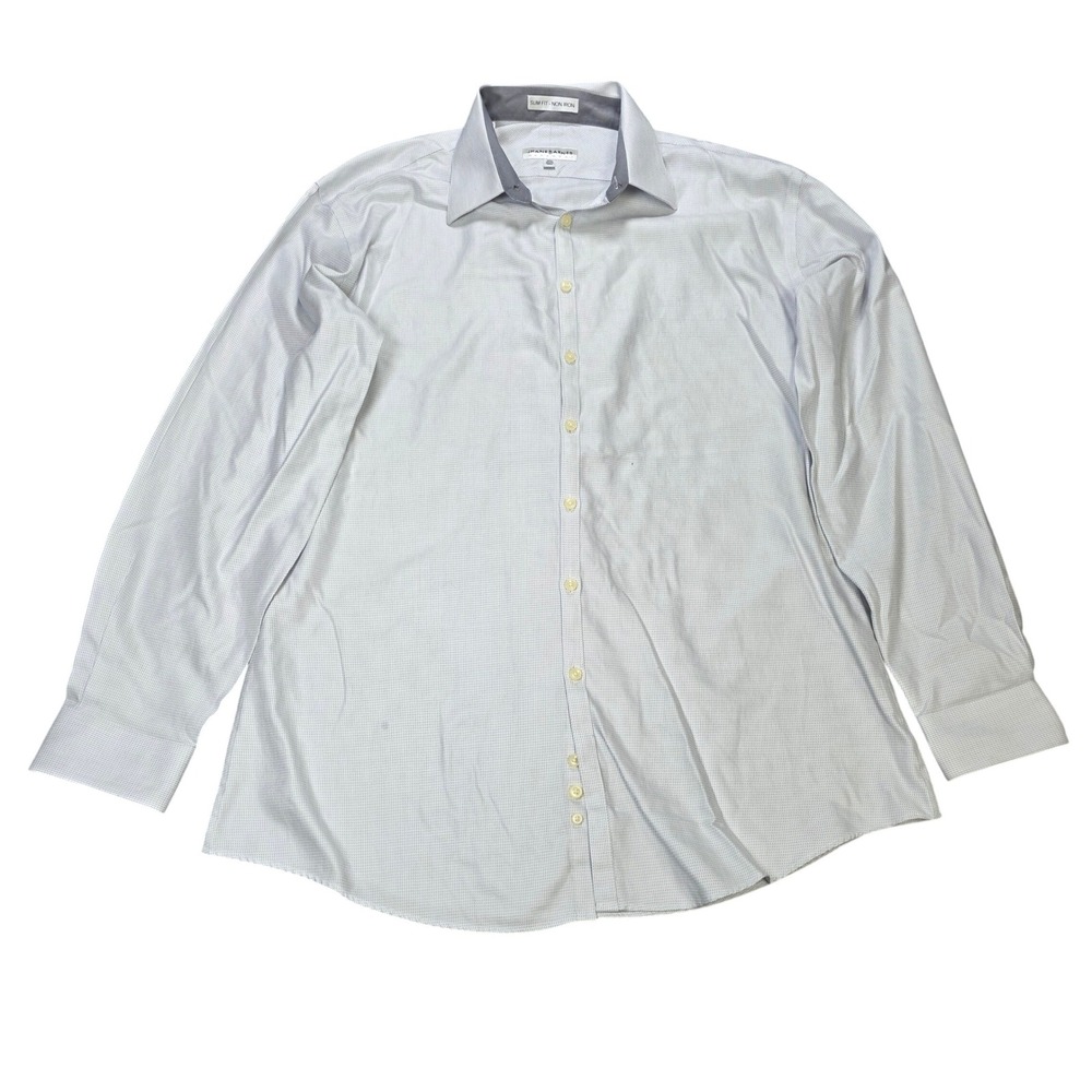 Jhane Barnes Slim Fit Non Iron Dress Shirt Men's 17.5 36/37 Tall White Cotton